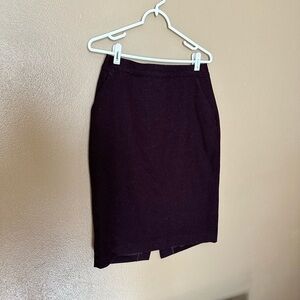 Uniqlo Wool Blend Business Casual Plum Pencil Skirt Size M